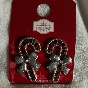 Candy cane earrings‎